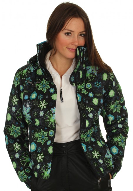 DIEL Sport dameskijakke, sort/gr�n