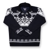 Kama Norsk striksweater m. Windstopper, sort
