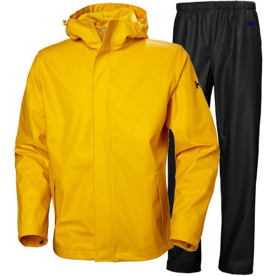 Helly Hansen Moss regenpak, heren, geel/zwart
