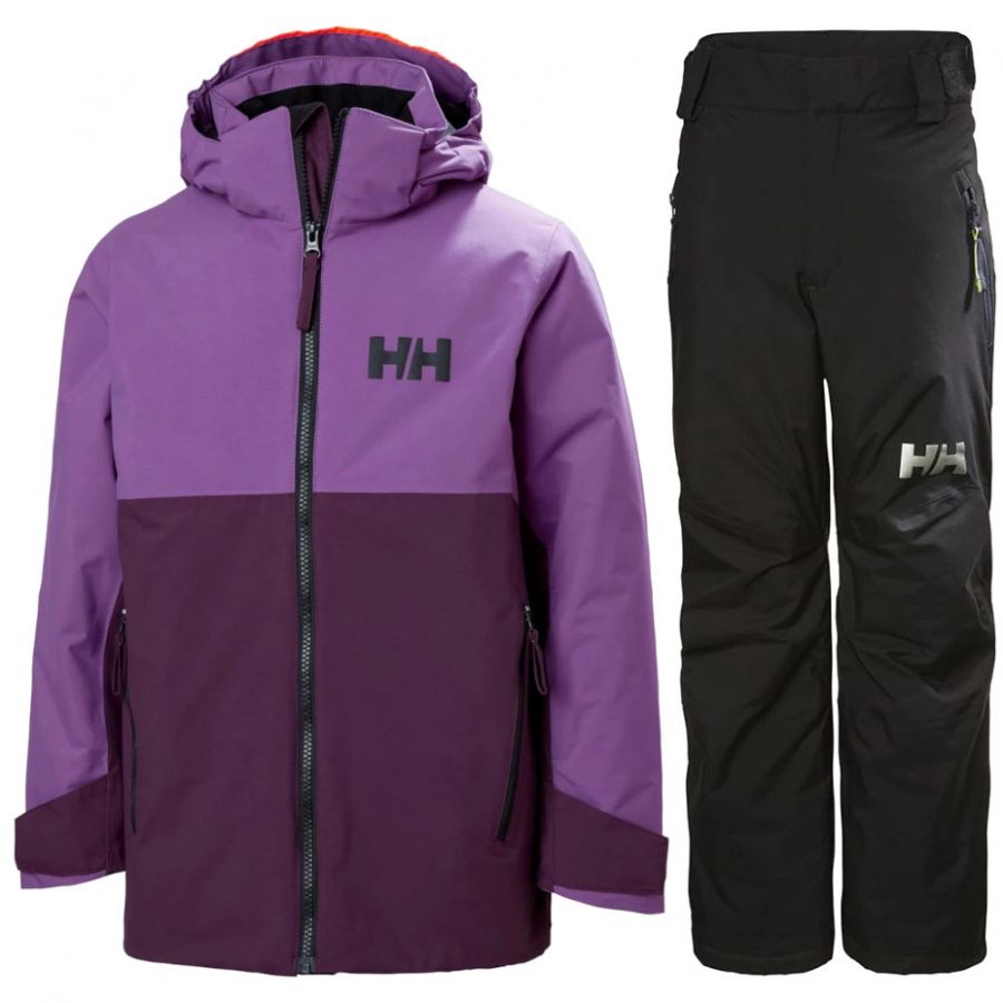 Helly Hansen JR Traverse/Legendary, ski set, junior, purple/black