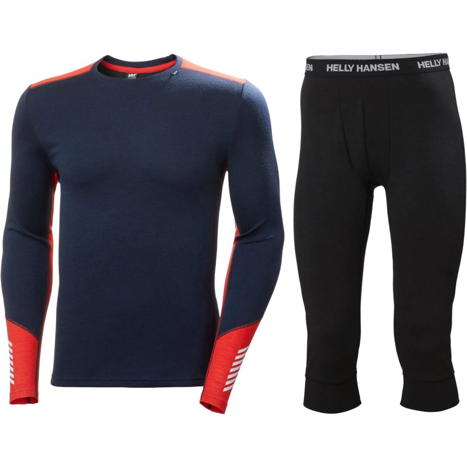 Helly Hansen Lifa Merino Midweight Crew, 3/4 Pant Set, herre, navy/sort - DKK 815 - Spar 37%