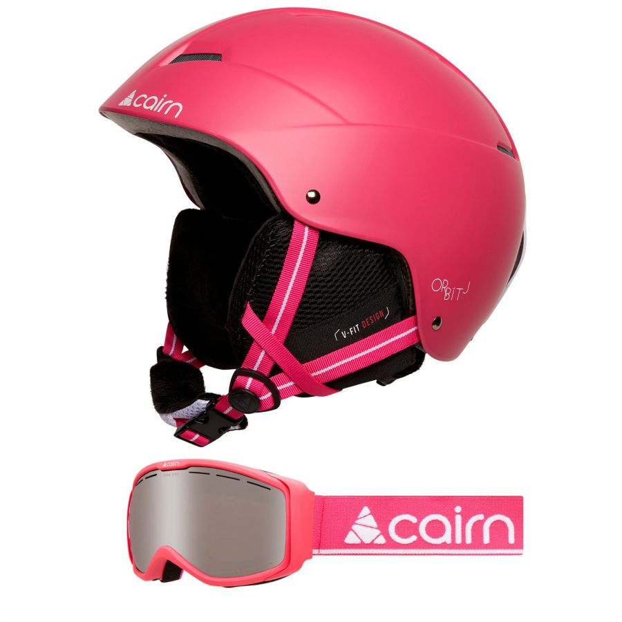 Cairn Orbit, skihjelm + skibriller, sæt, junior, pink
