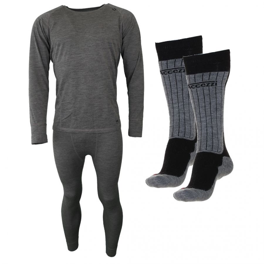 Accezzi merino underwear set + 2 paires de chaussettes mérinos, hommes