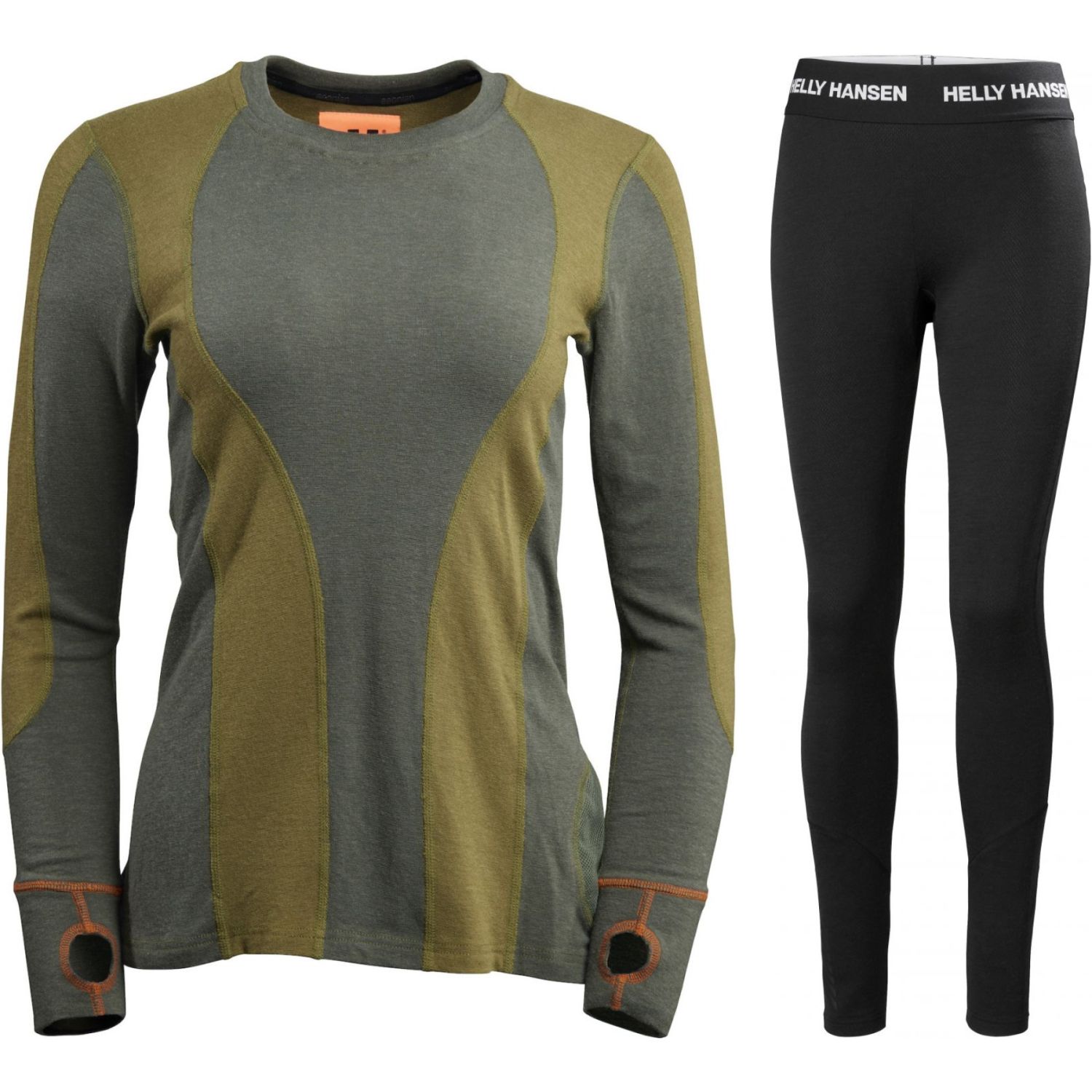Aeonian/Helly Hansen skiundertøj, sæt, dame, grøn/sort