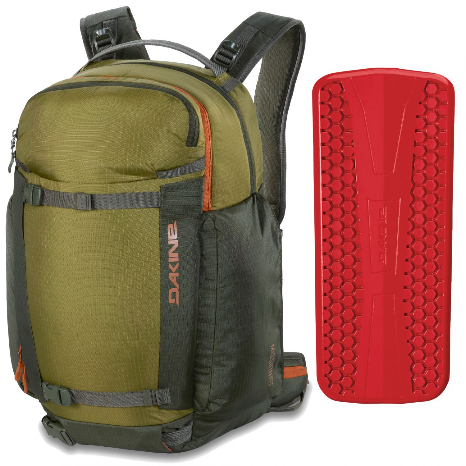 Dakine Mission Pro 32 + Impact Spine Protector, utility green