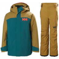 Zestaw narciarski Helly Hansen Level/Legendary, juniorski, ciemnozielony/brązowy