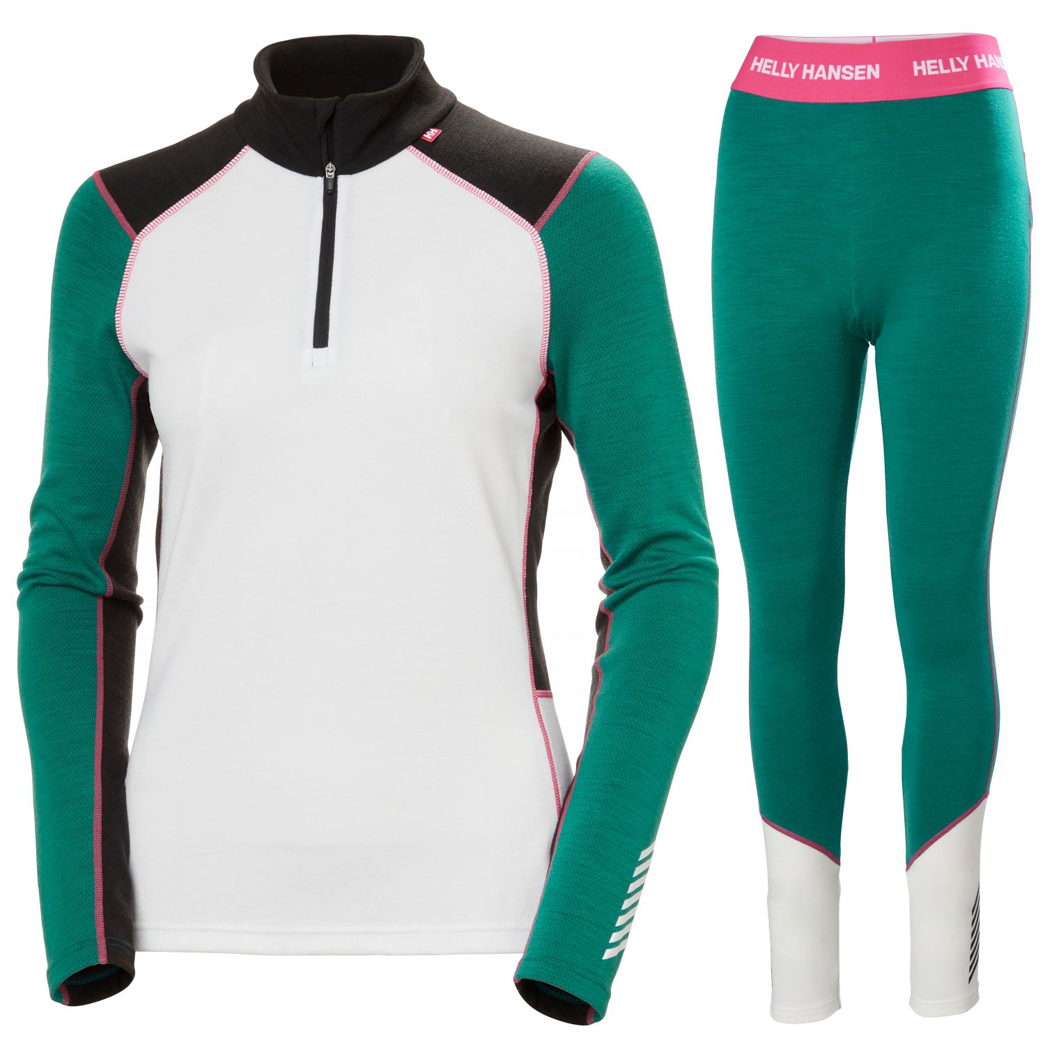 Zdjęcia - Bielizna termoaktywna Helly Hansen Lifa Merino Midweight H/Z, komplet damski, zielony kit-2600 