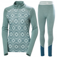 Helly Hansen Lifa Merino Midweight Graphic H/Z, Set, Dames, cactus