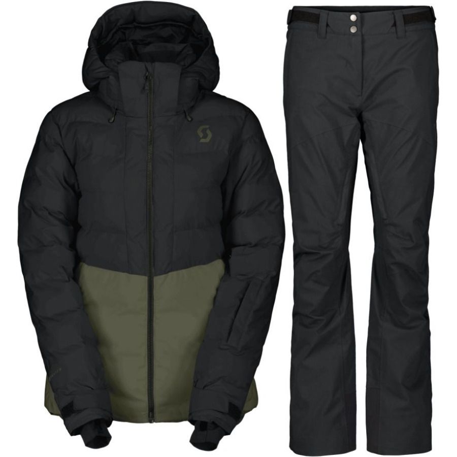 Ultimate warm/Dryo 10, conjunto de esquí, mujer, verde oscuro/negro