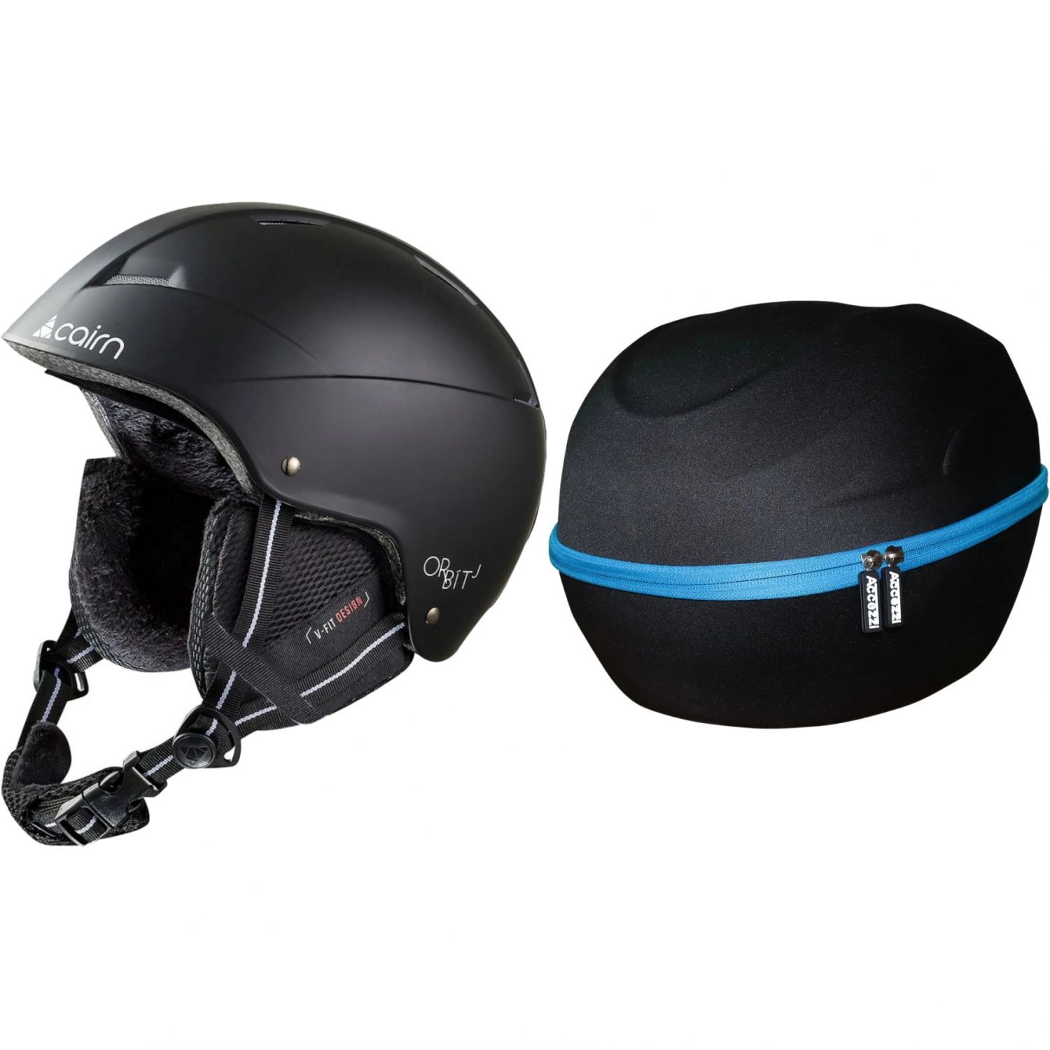 Cairn Orbit Junior Skihjelm Sort Med Accezzi Hjelmcase