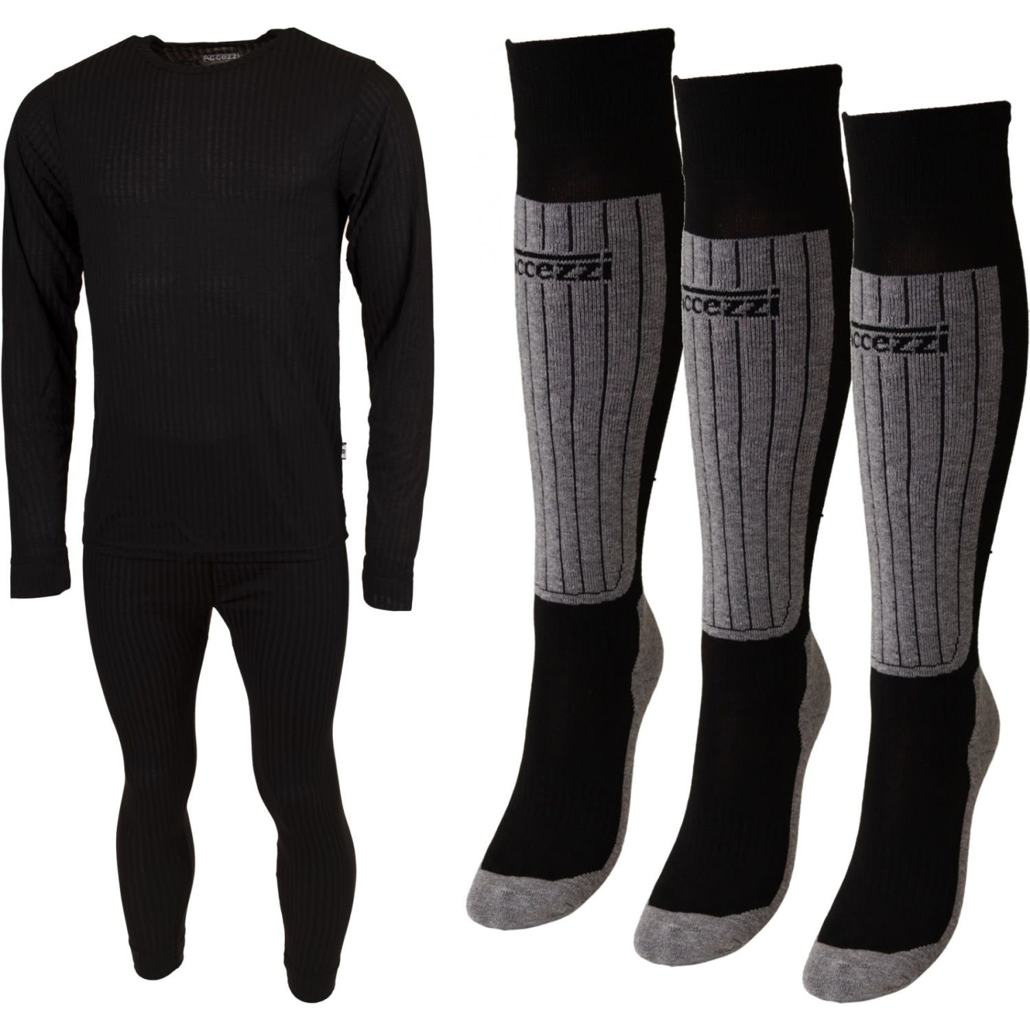 Accezzi Accezzi Skiunterwäsche + 3 Paar Coolmax Socken, Herren,