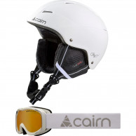 Cairn Orbit, Skihelm + Skibrille, Set, Junior, weiss