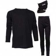 Helios Merino One, ensemble + tour de cou, Junior, noir