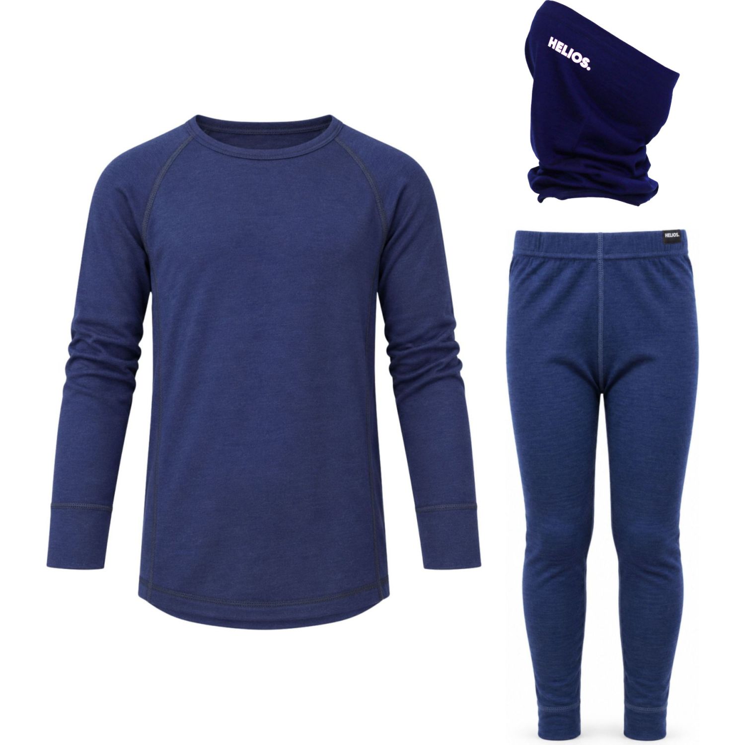 Helios Merino One, sæt + halsedisse, Junior, navy