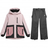 4F Eva/Henry, skisett, junior, light pink/black