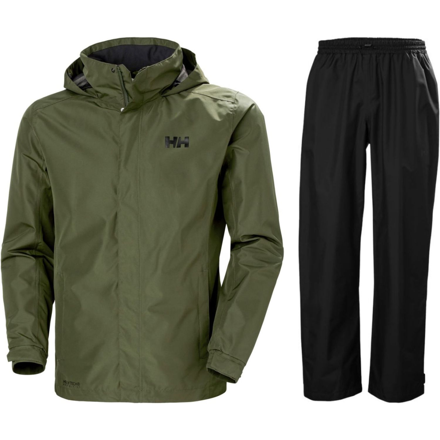 Helly Hansen Dubliner/HH Rain regnsæt herre, grøn/sort - DKK 1.097 - Spar 50%