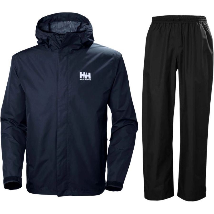 Helly Hansen Seven J/HH Rain, regenpak, heren, donkerblauw/zwart