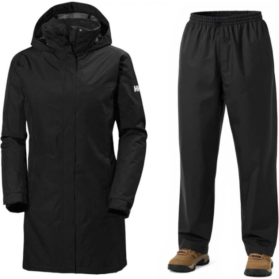 Helly Hansen Aden/HH regenpak, dames, zwart