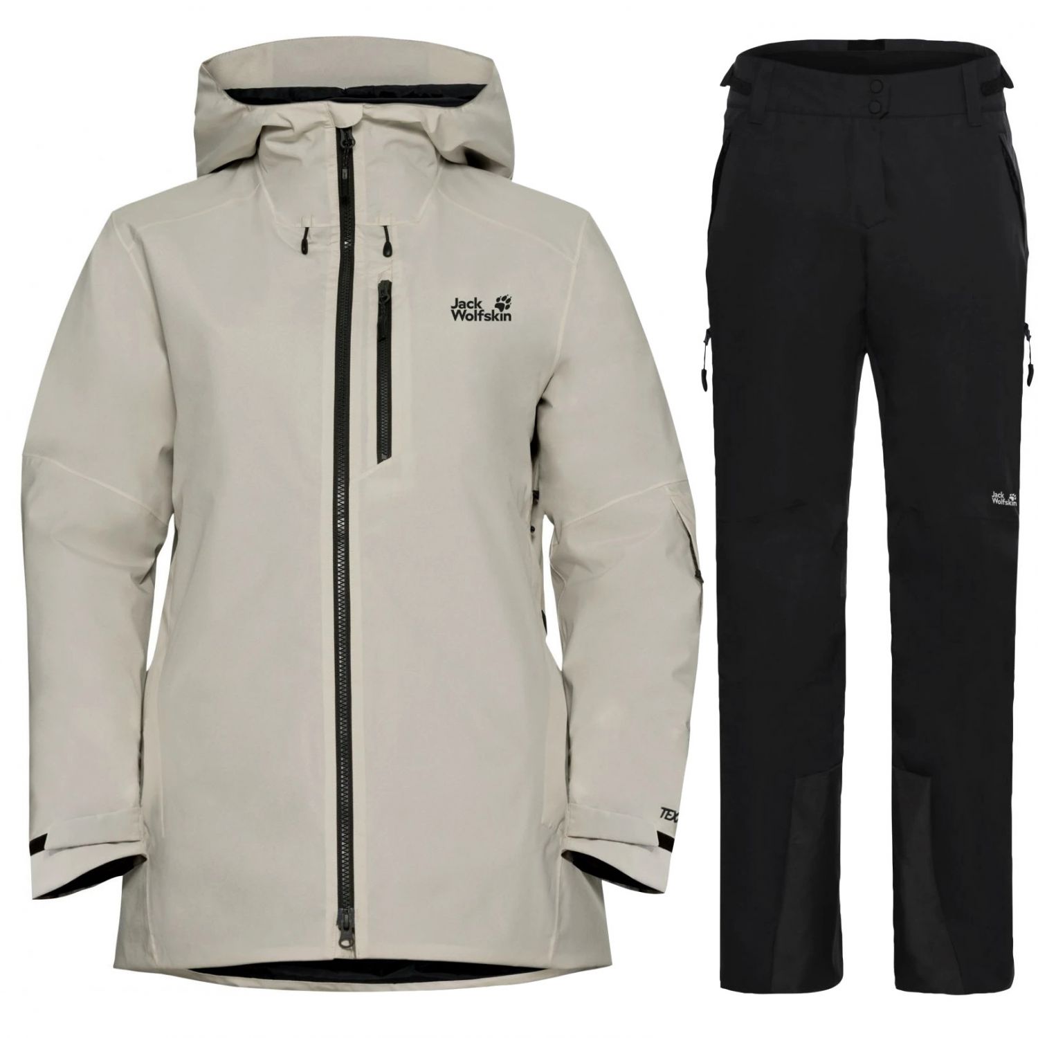 Jack Wolfskin Flowline 2L/3in1 skisæt, dame, sort/beige