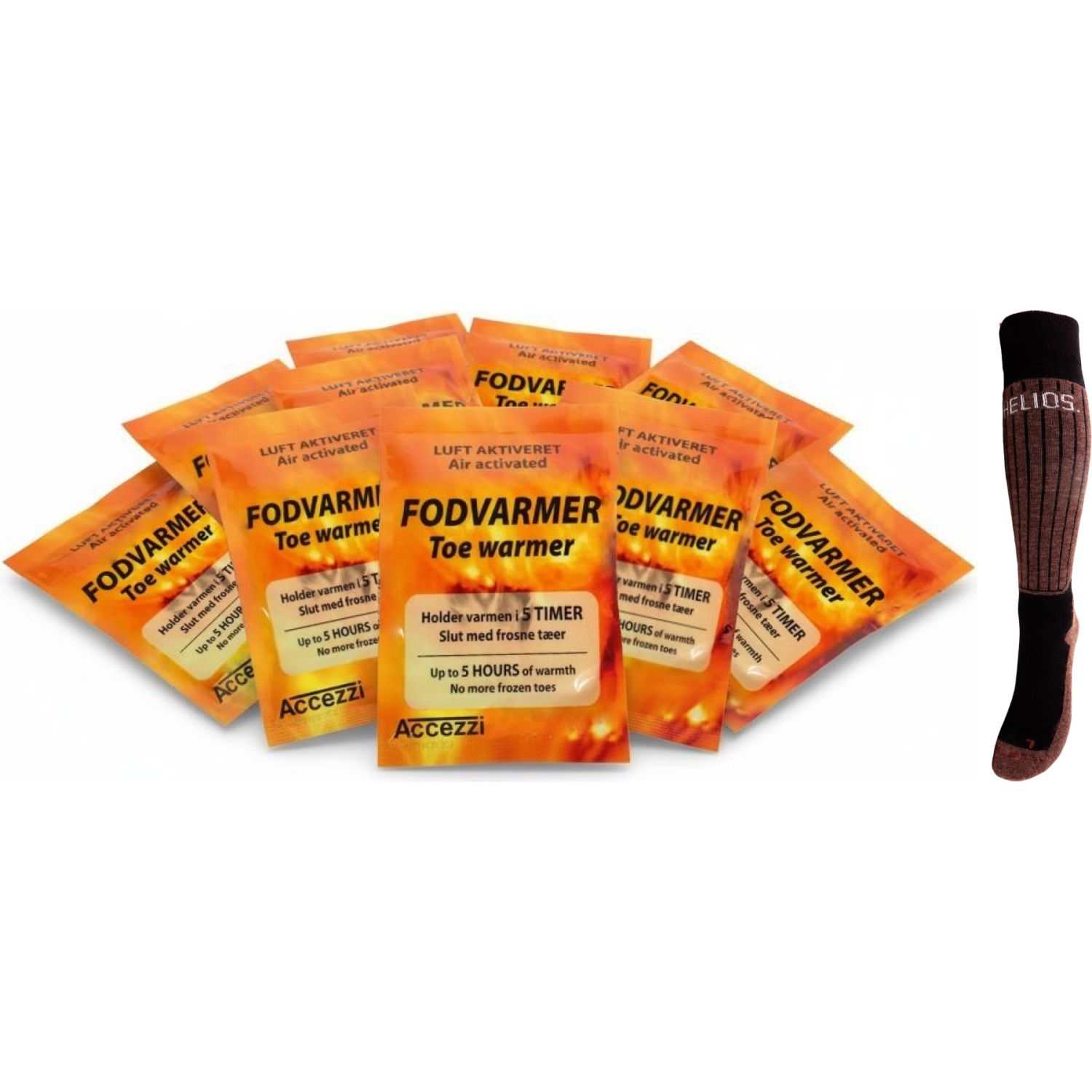 Accezzi Fußwärmer/Helios Merino One 60 Set, unisex, braun