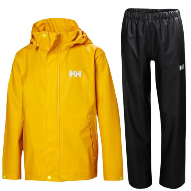 Helly Hansen Moss regnsæt, junior, gul/sort