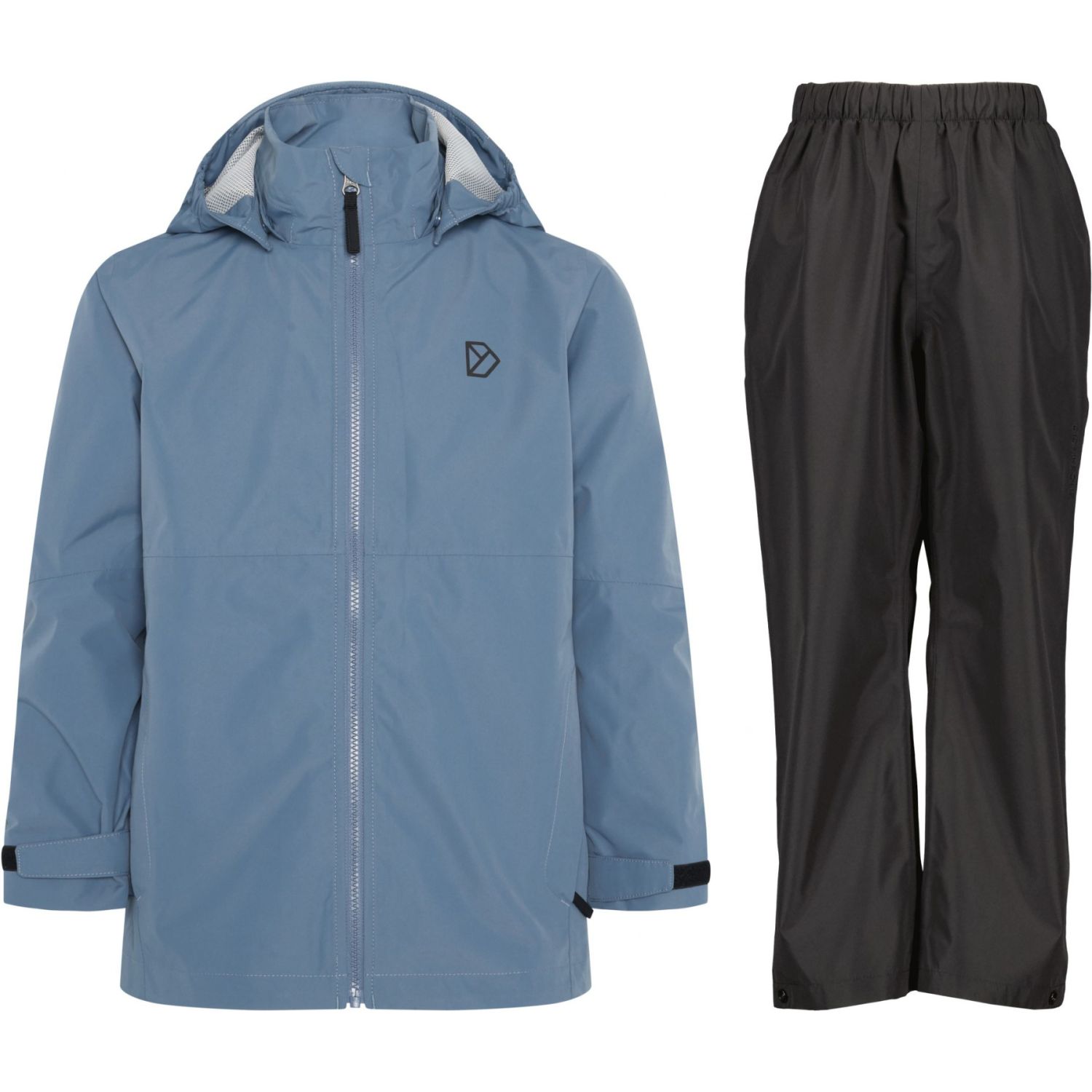 Didriksons Pilvi/Dusk regenpak, junior, blauw/zwart