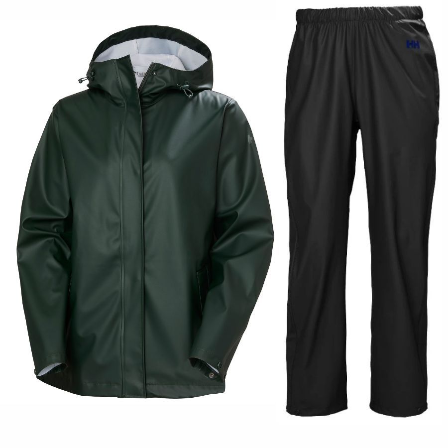 Helly Hansen Moss regenpak, dames, groen/zwart