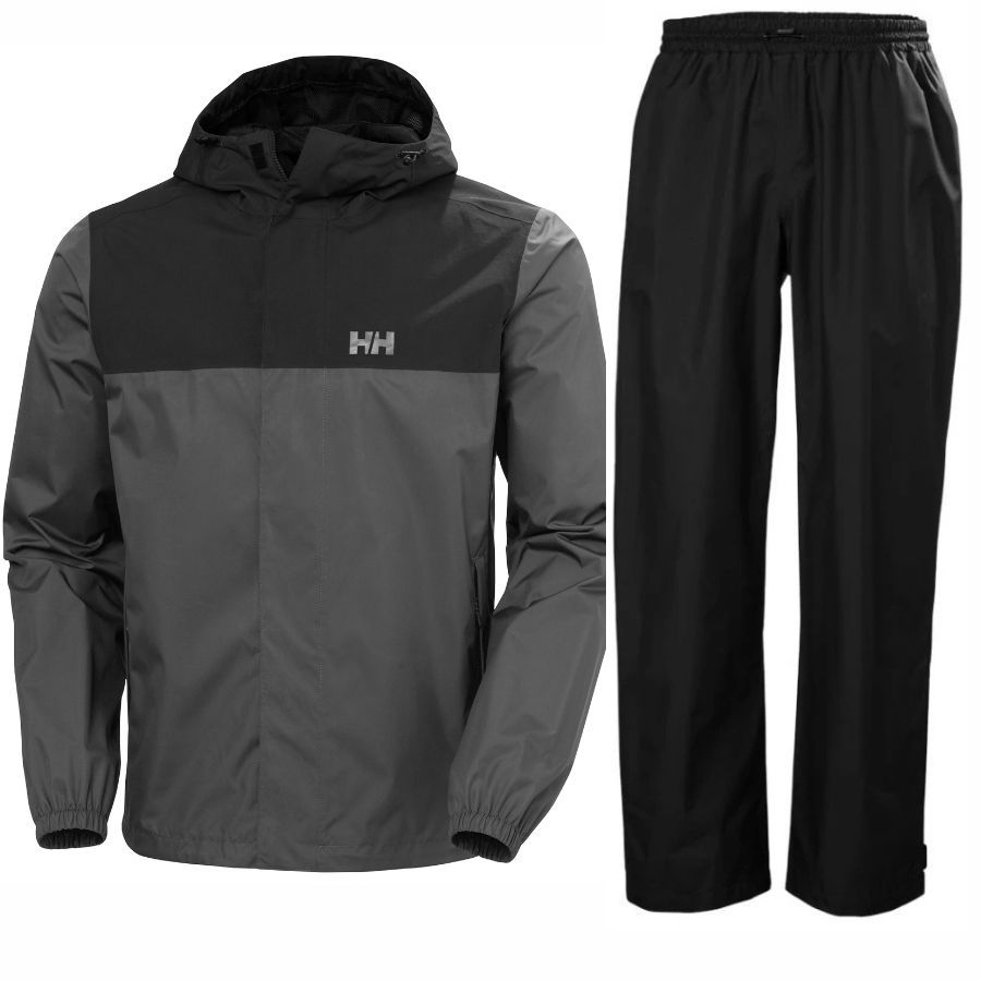 Helly Hansen HH Rain/Vancouver regnsett, herre, svart/grå
