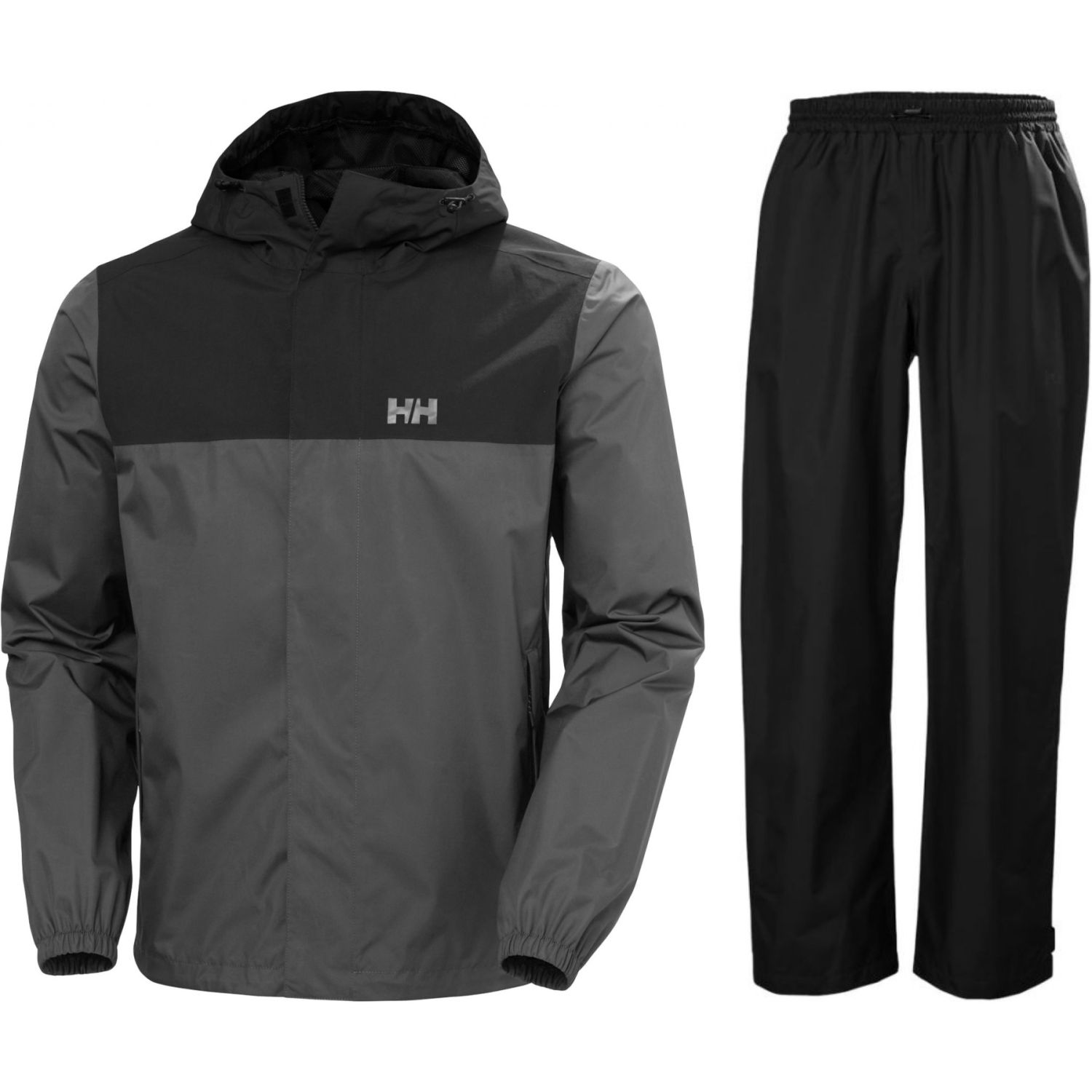 Helly Hansen HH Rain/Vancouver -sadesetti, miehille, musta/harmaa