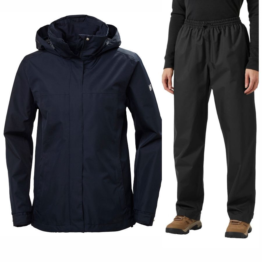 Helly Hansen HH Rain/Aden regnsæt, dame, sort/blå