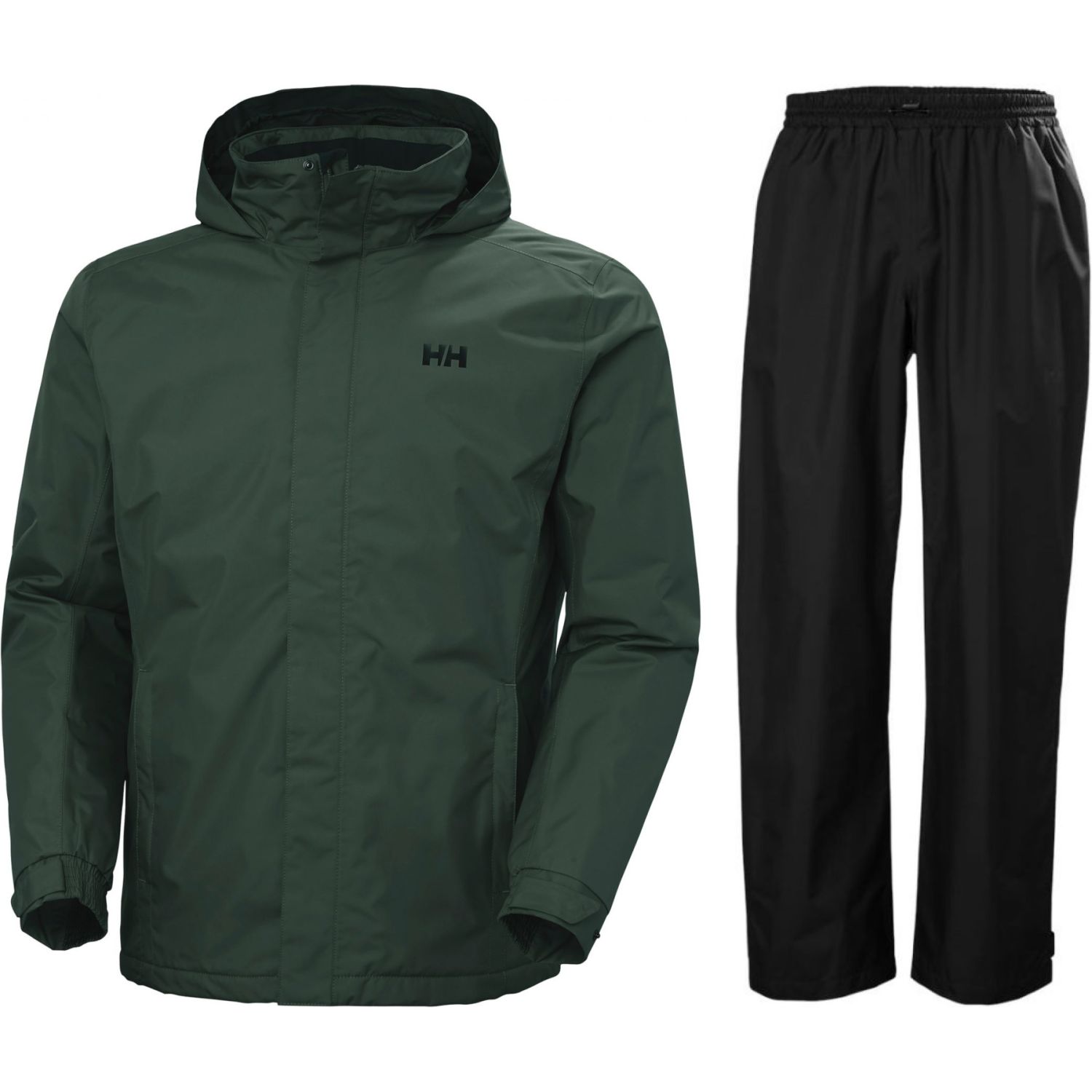 Helly Hansen HH Rain/Dubliner Insulated regnsæt, herre, sort/grøn
