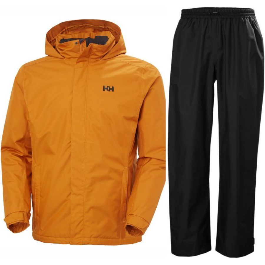 Helly Hansen HH Rain/Dubliner Insulated regnställ, herr, svart/gul - SEK 2.424 hos AktivVinter.se
