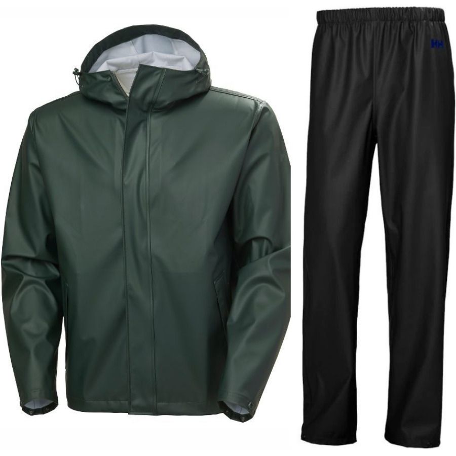 Helly Hansen Moss Pant/Jacket regenpak, heren, zwart/groen
