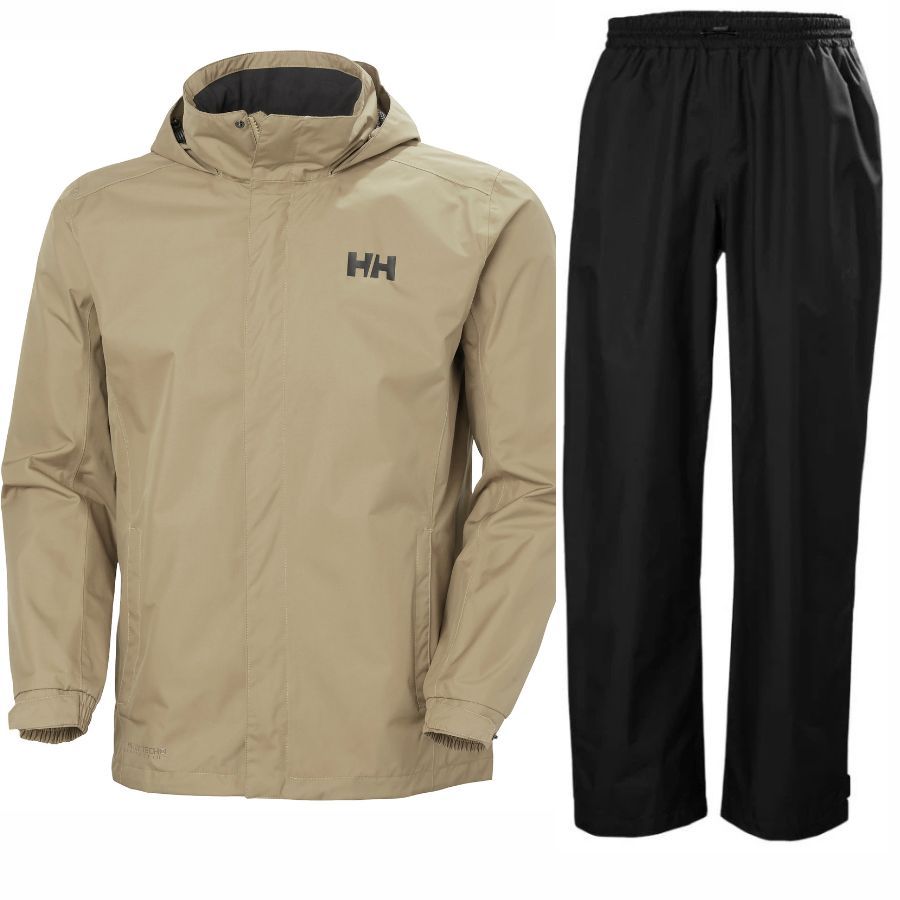 Helly Hansen HH Rain/Dubliner regnsett, herre, svart/beige