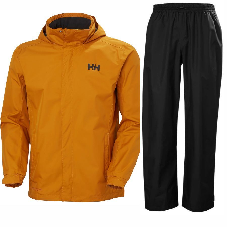 Helly Hansen HH Rain/Dubliner regnsett, herre, svart/gul