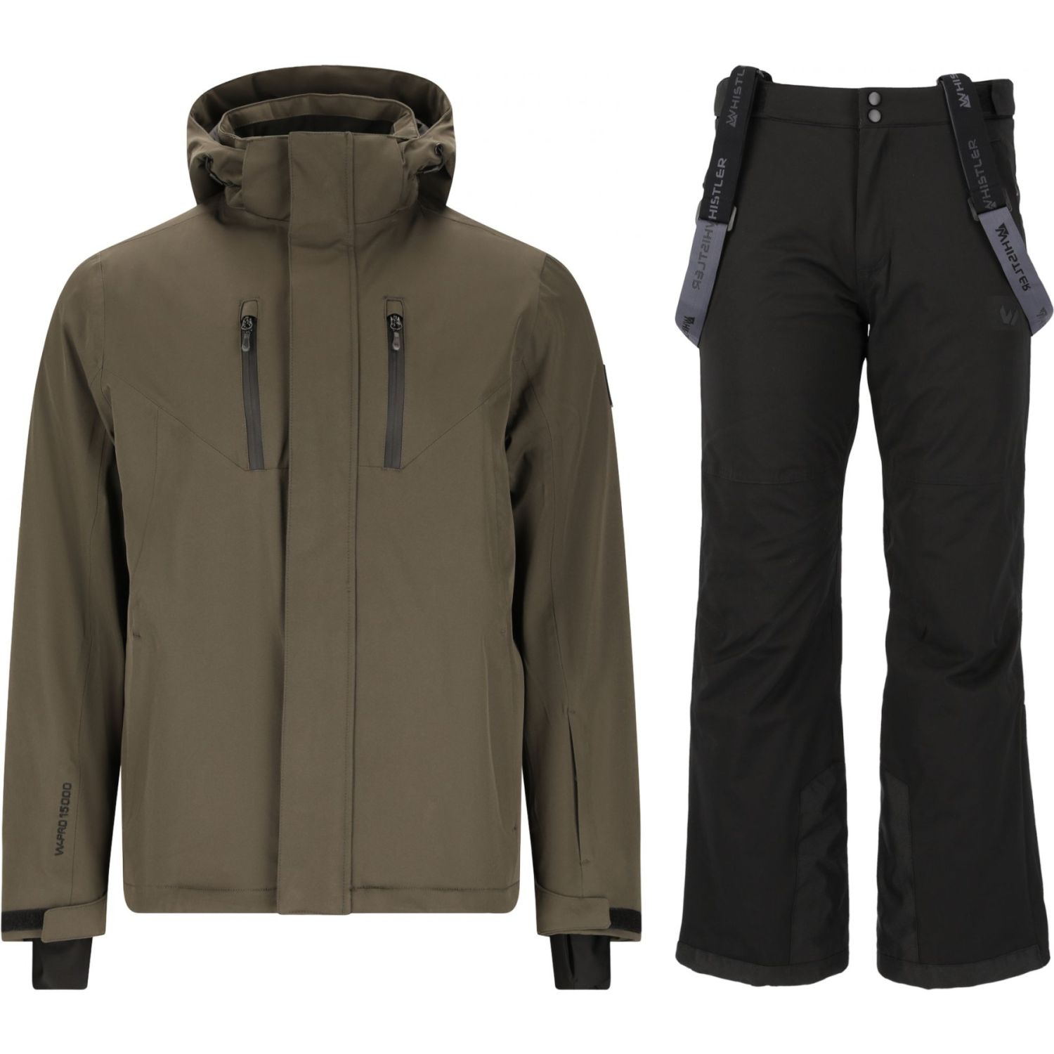 Whistler Gippslang/Miller Regenanzug, Herren, schwarz/dunkelgrün