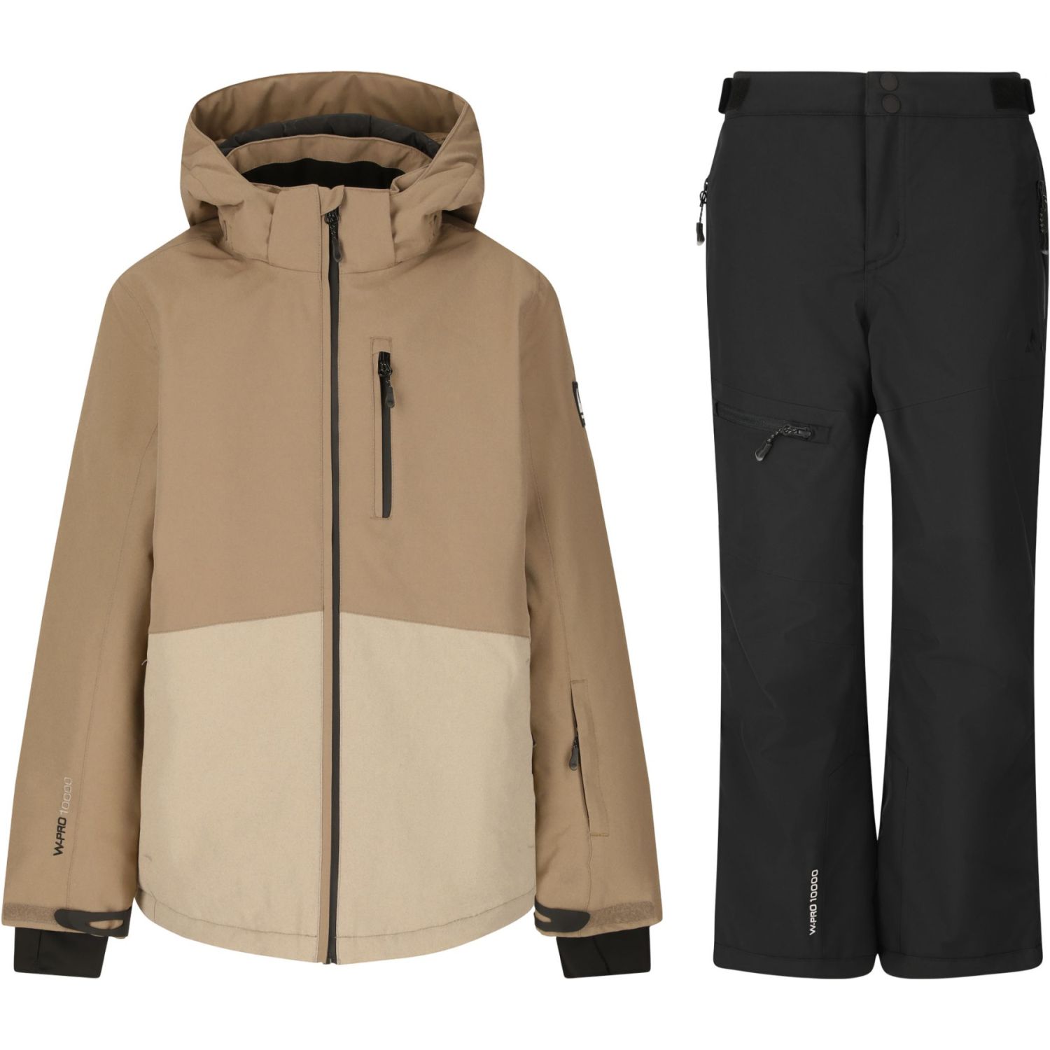 Whistler Drizzle/Rossburg Regenset, Junior, beige/schwarz