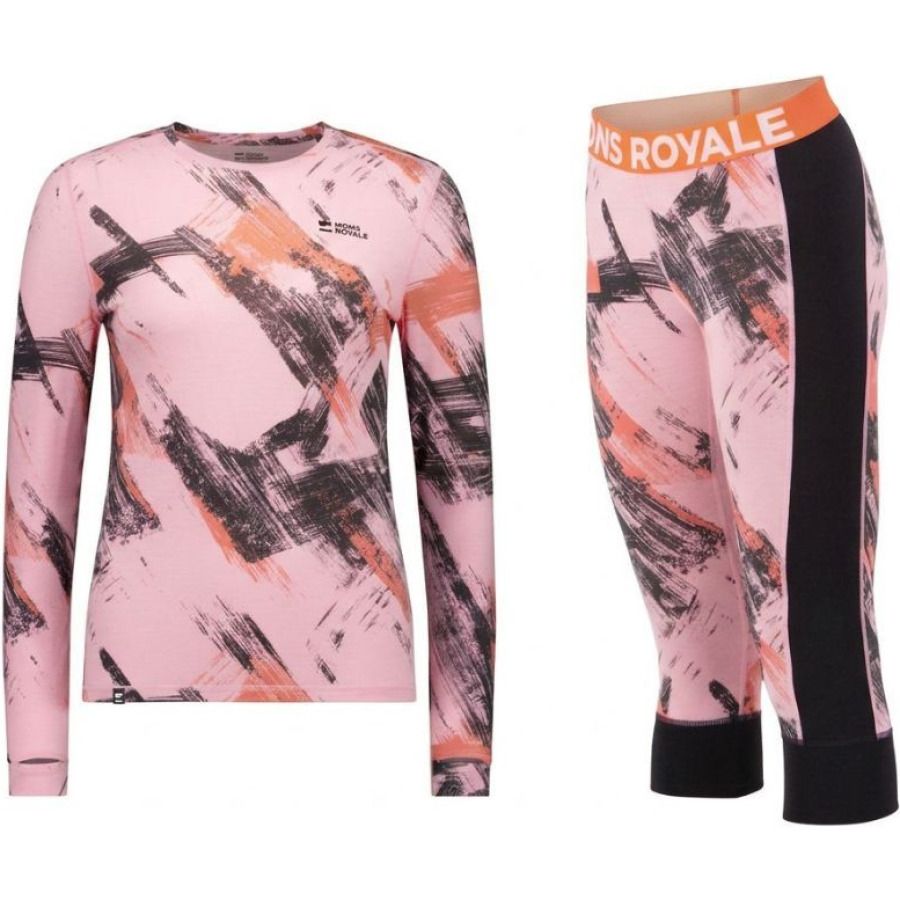 Mons Royale Cascade Merino Base Layer Long Sleeve, skiundertrøje, dame, lyserød