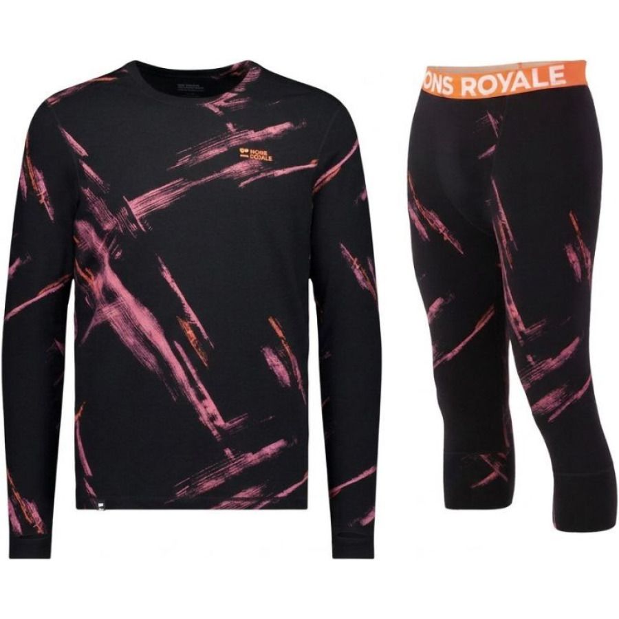 Mons Royale Cascade Merino Base Layer Long Sleeve Sæt, herre, airbrush
