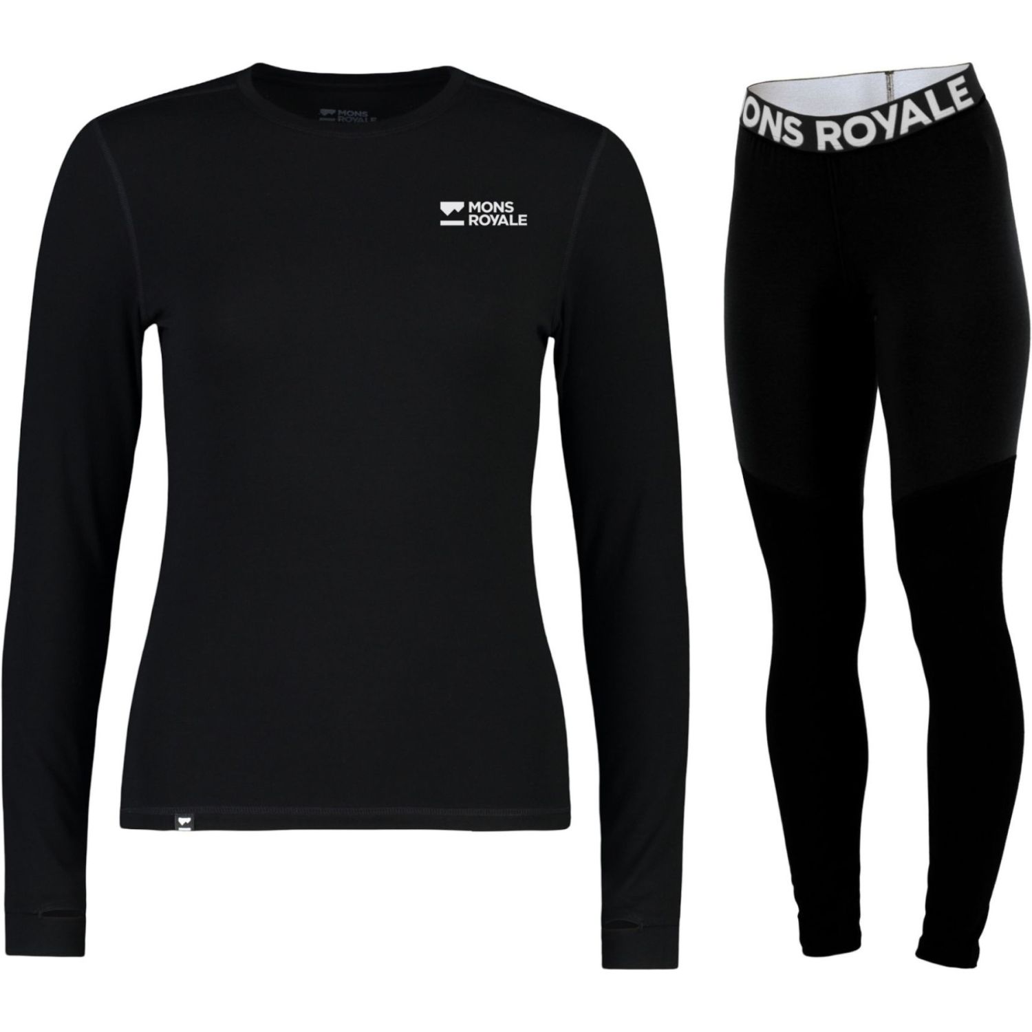 Mons Royale Cascade Merino Base Layer Sæt, dame, sort - DKK 1.275 - Spar 24%