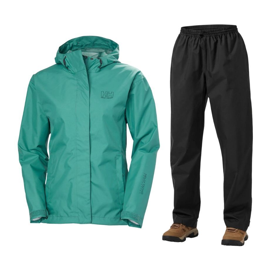 Helly Hansen Seven J Regnsæt, dame, grøn/sort