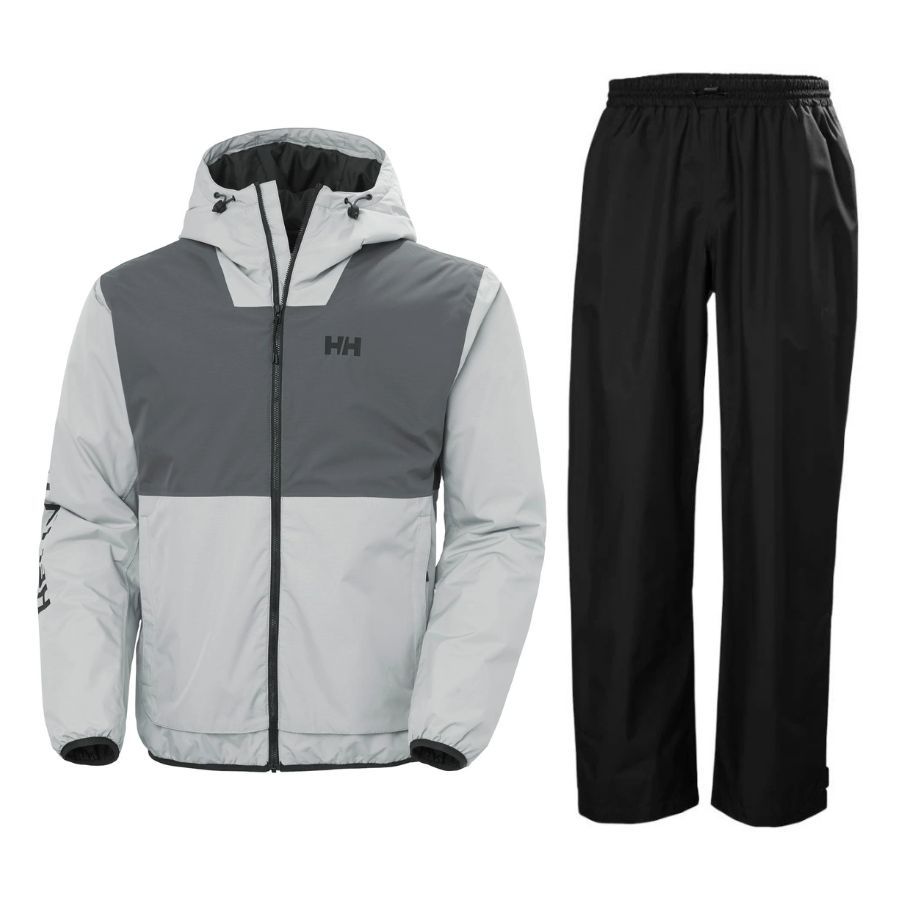 Helly Hansen Ervik Regnsæt, herre, grå/sort
