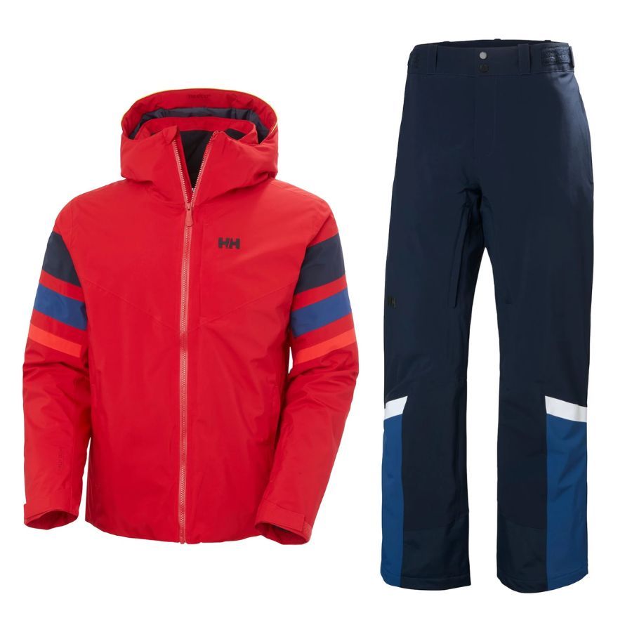 Helly Hansen Panoramic Ins Skiset, heren, rød/blå