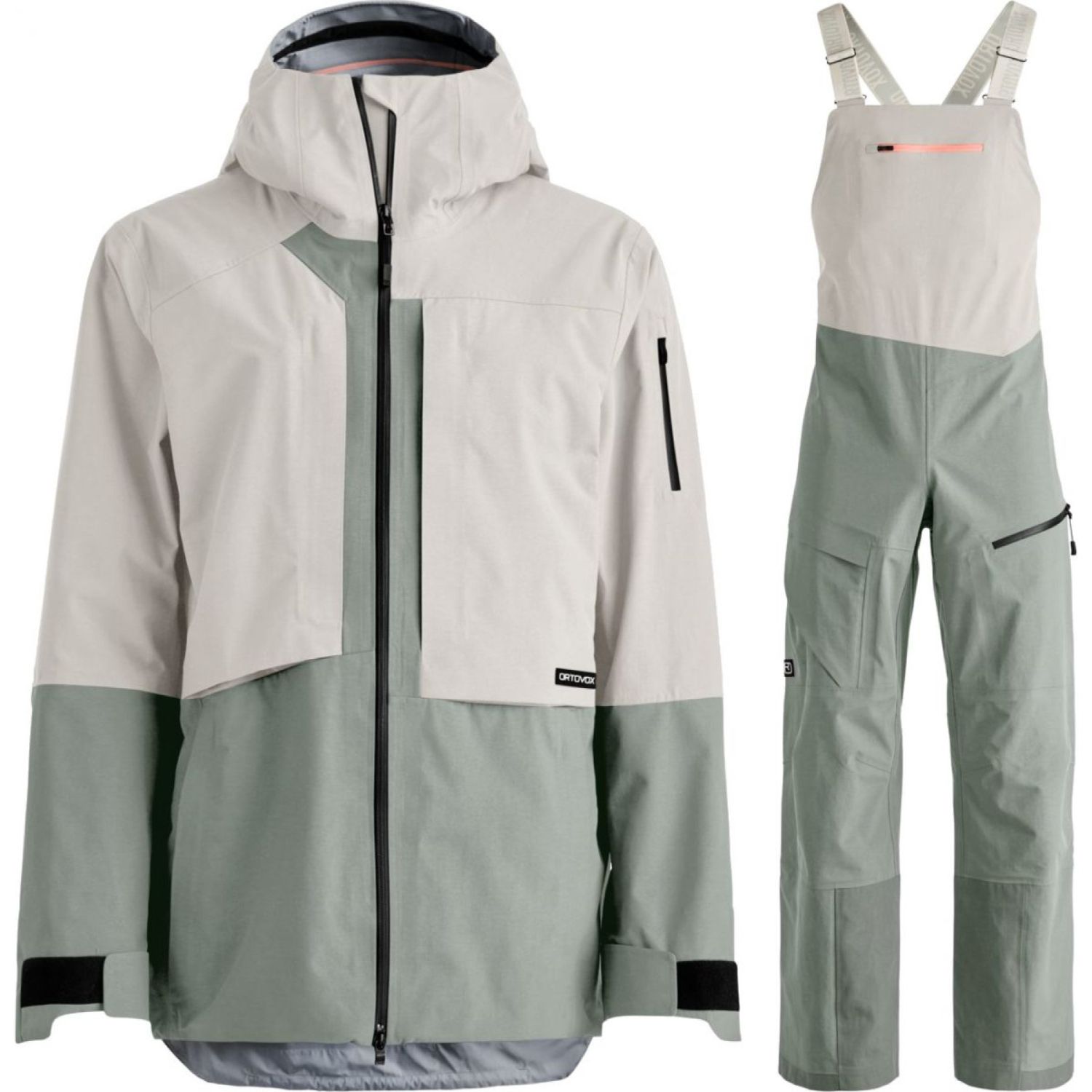 Ortovox Ravine Plus 3L Skiset, Damen, beige/lysegrøn