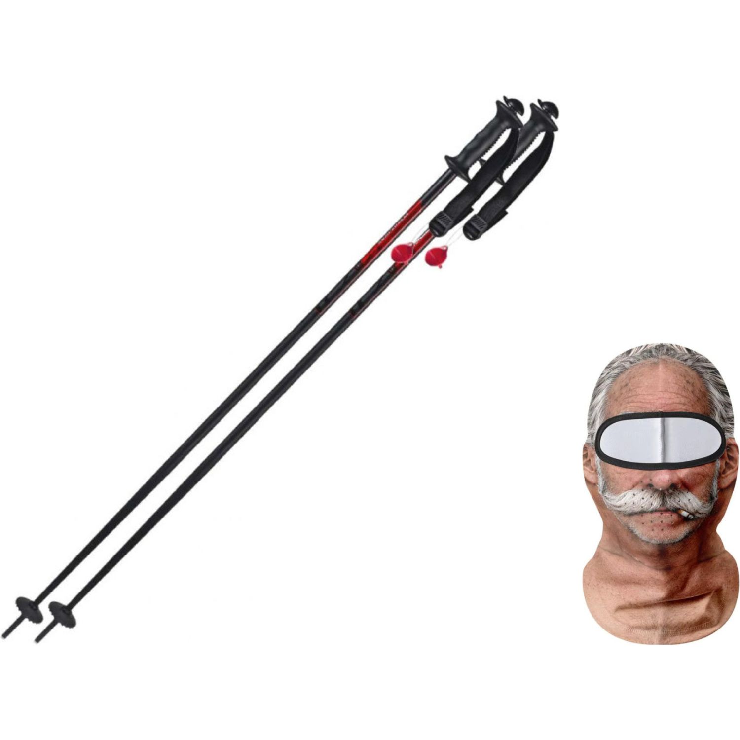 Komperdell Alpine Set, Unisex, sort/rød