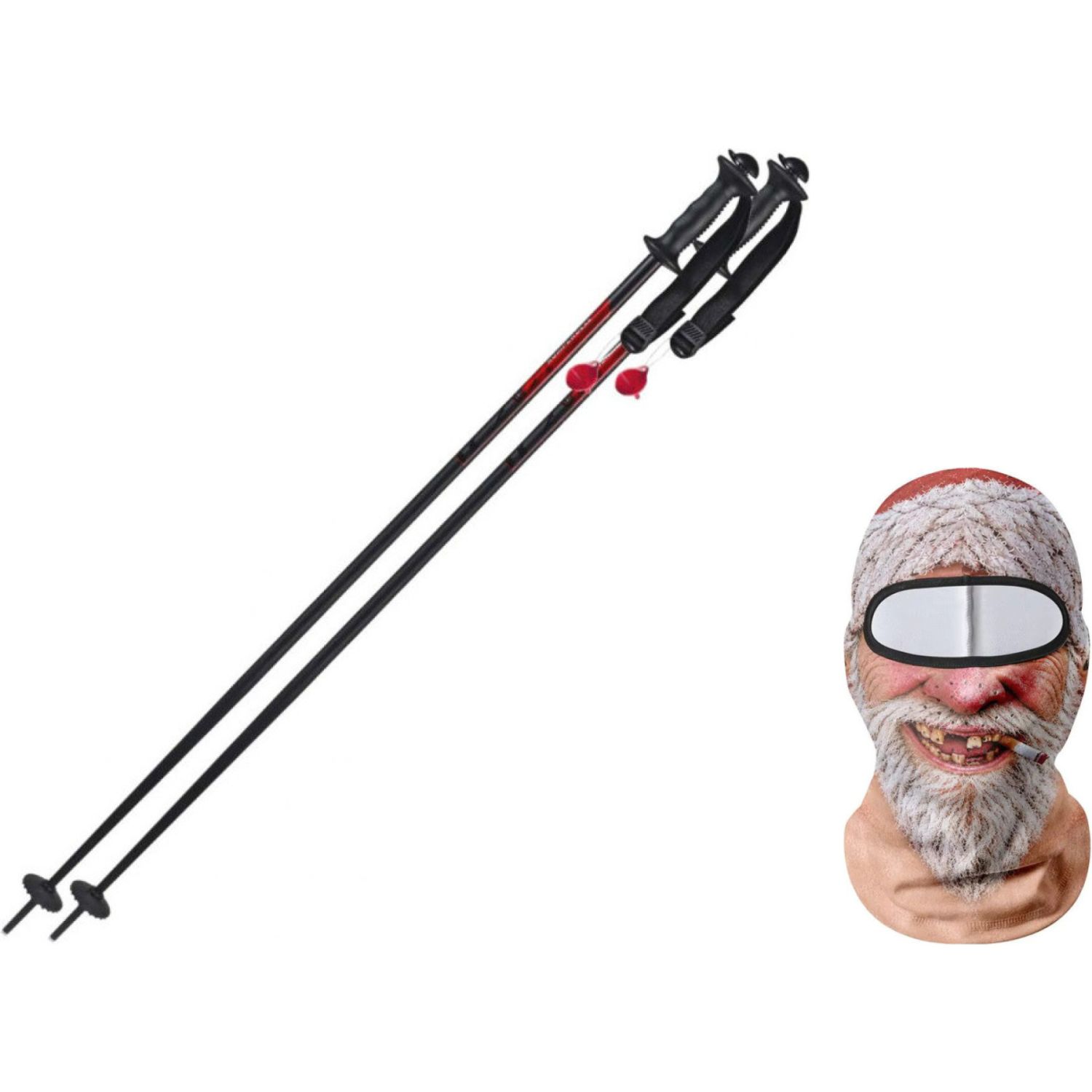 Komperdell Alpine Set, Unisex, sort/rød