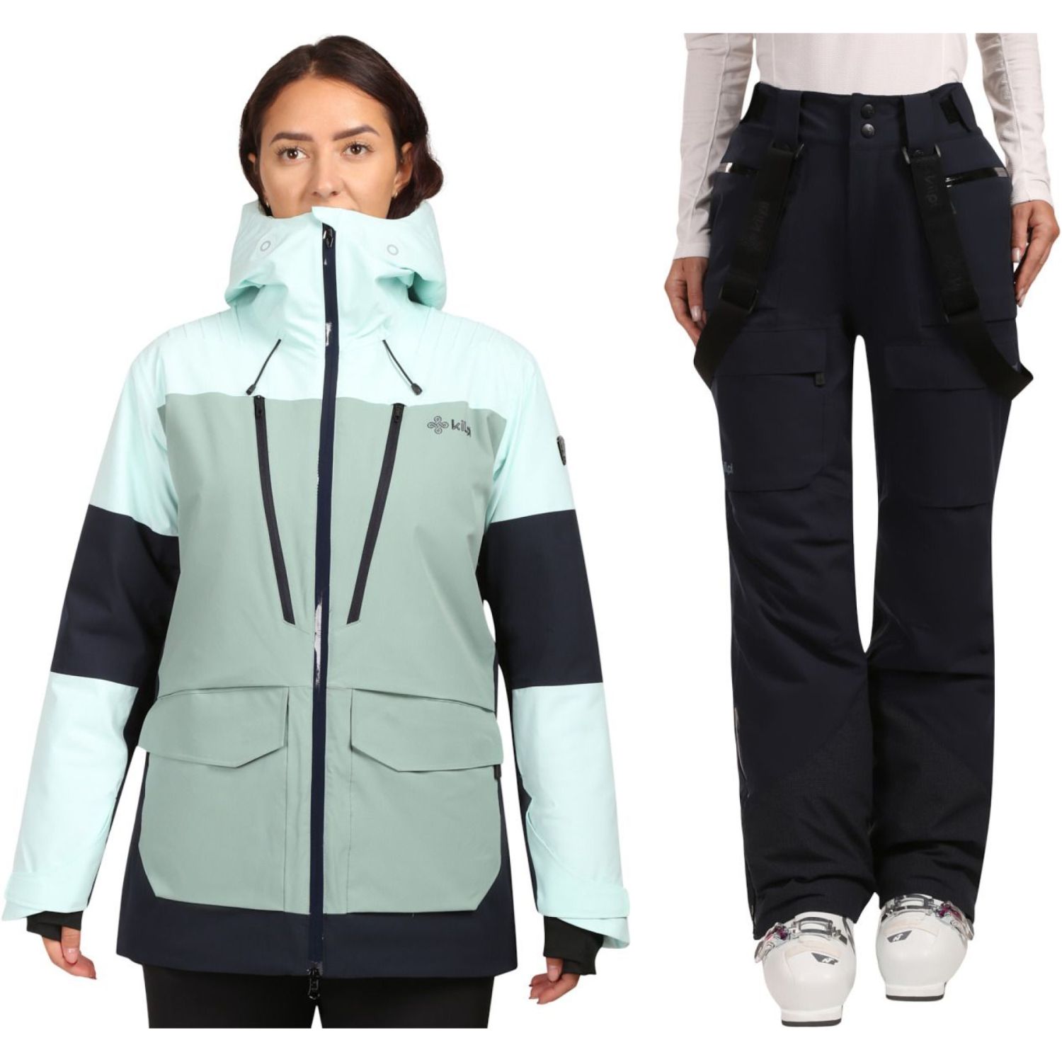 Kilpi Teen Skiset, dames, groen/grijs