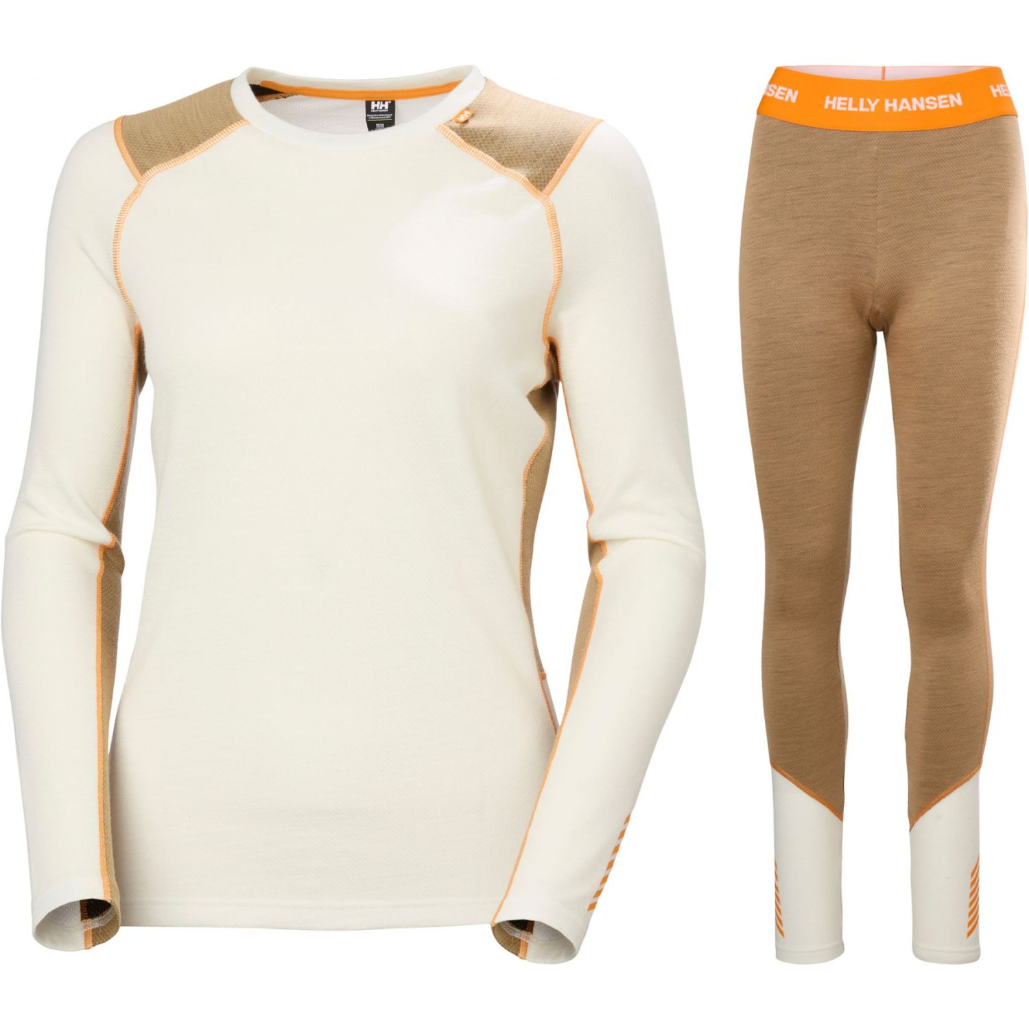Helly Hansen Lifa Merino Midweight Set, dames, wit/bruin
