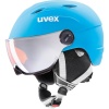 Uvex junior pro, skihjelm med visir, mat blå