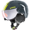 Uvex junior pro, skihjelm med visir, titanium lime